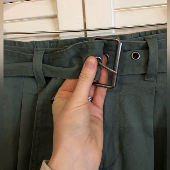 NWOT A New Day Green Paperbag High Waist Tapered Pants - Picture 7 of 9